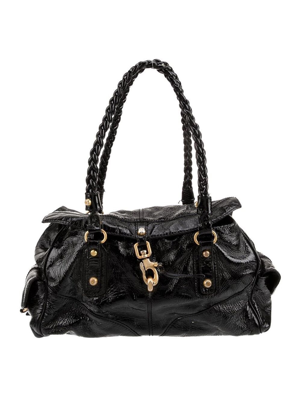 Francesco Biasia y2k Leather Hobo Purse in Black